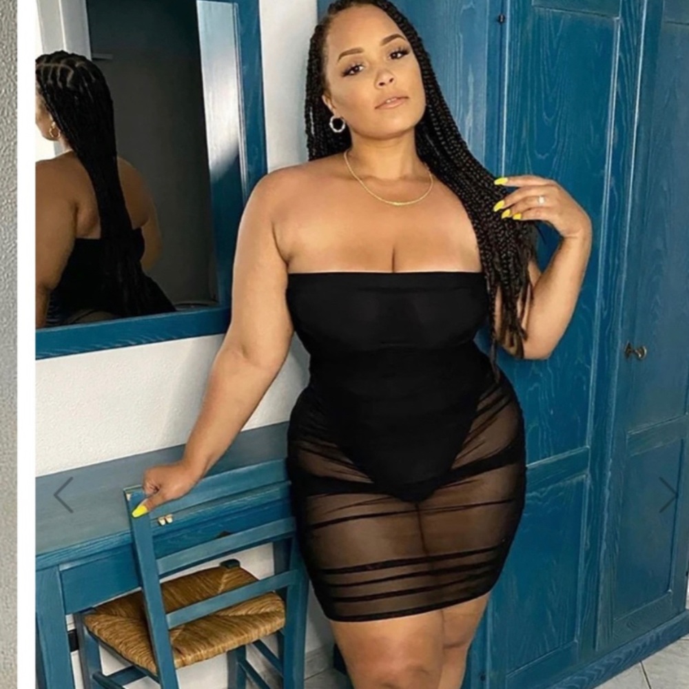 See-Through MIDI dress with Leotard